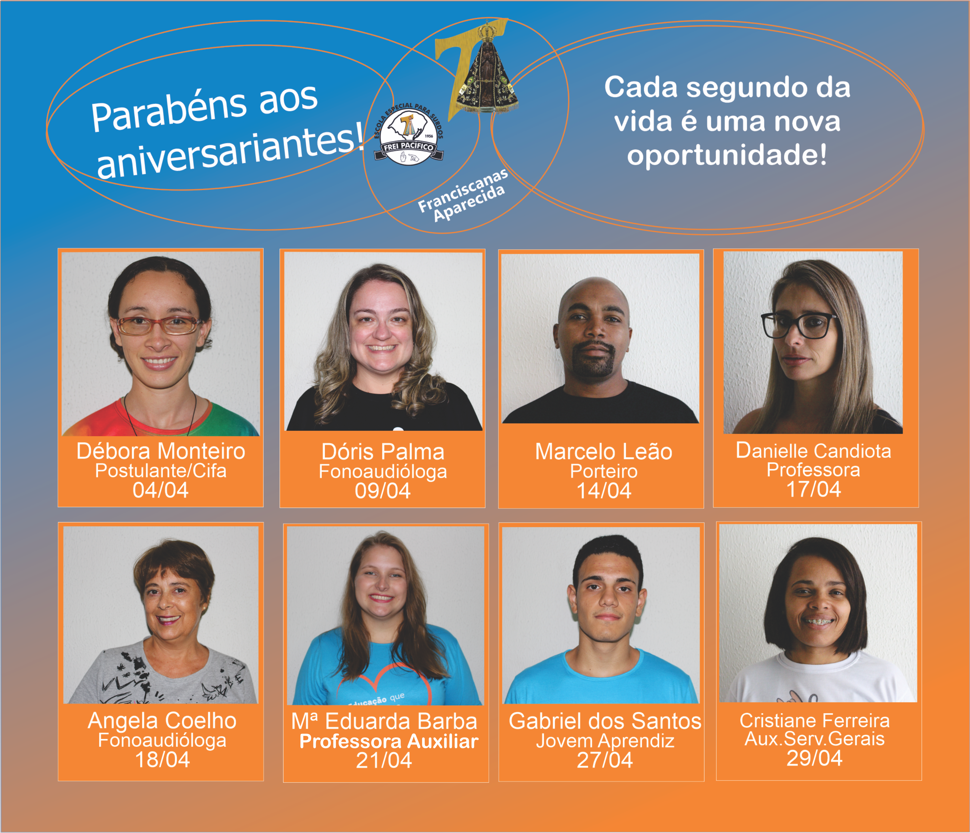 Aniversariantes mês de Abril